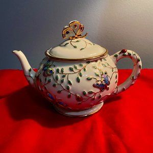 Lenox Summer Enchantment Teapot Fine Ivory China 2003